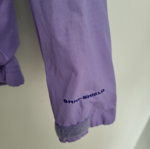 Columbia Omni Shield Girls Hooded Full Zip Jacket XS Light Purple Nylon - Picture 2 of 11